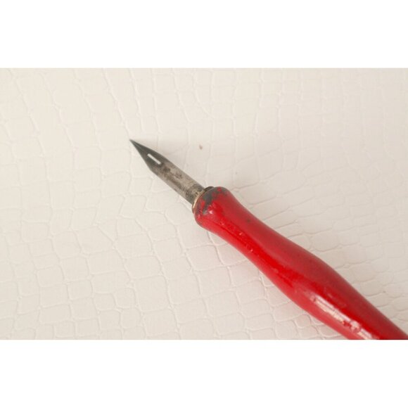 Vintage Ink Well Stand Caddy & Wood Fountain Pen Desk Organizer Office Art Deco - Picture 2 of 7